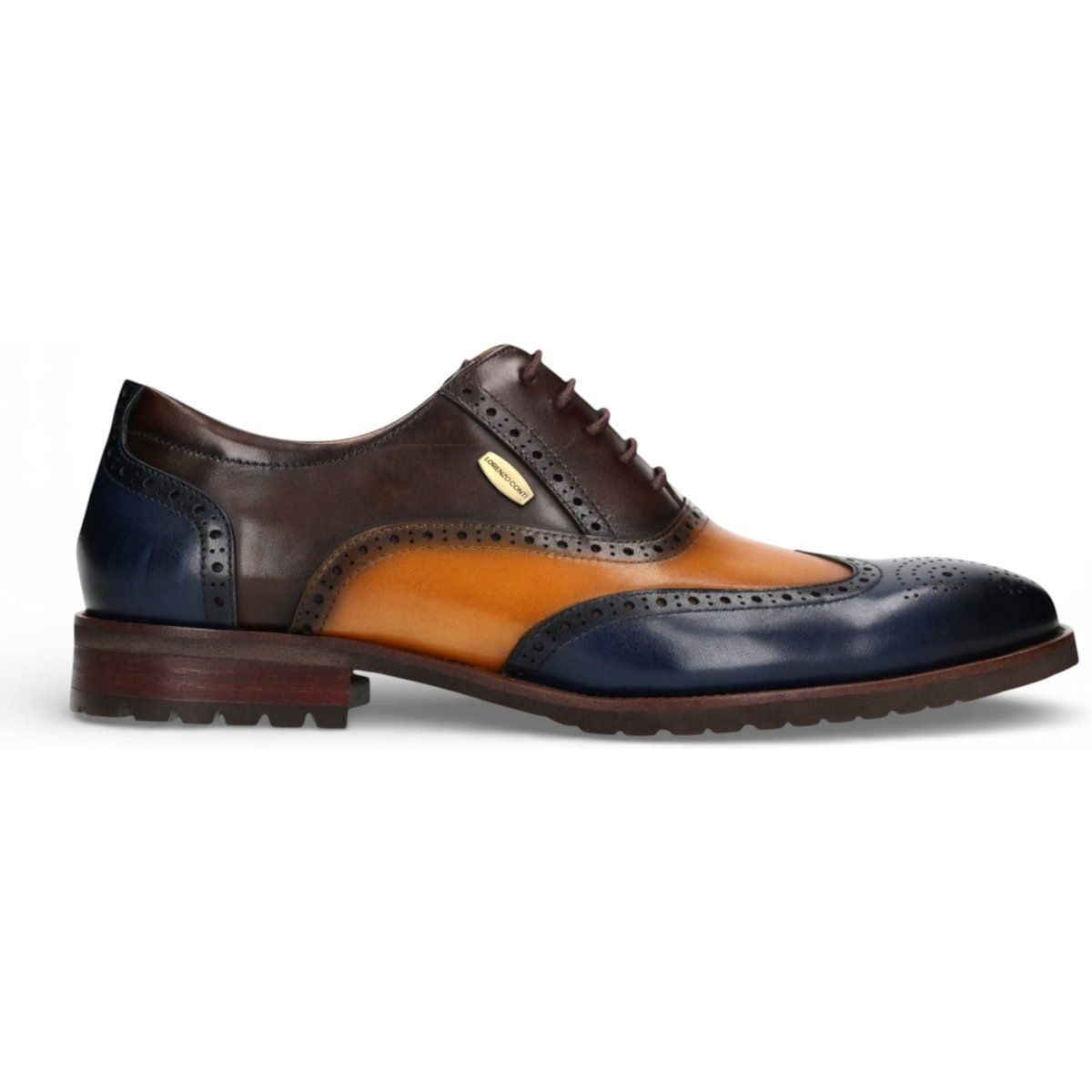 Zweifarbige Leder Brogue Oxford Schuhe