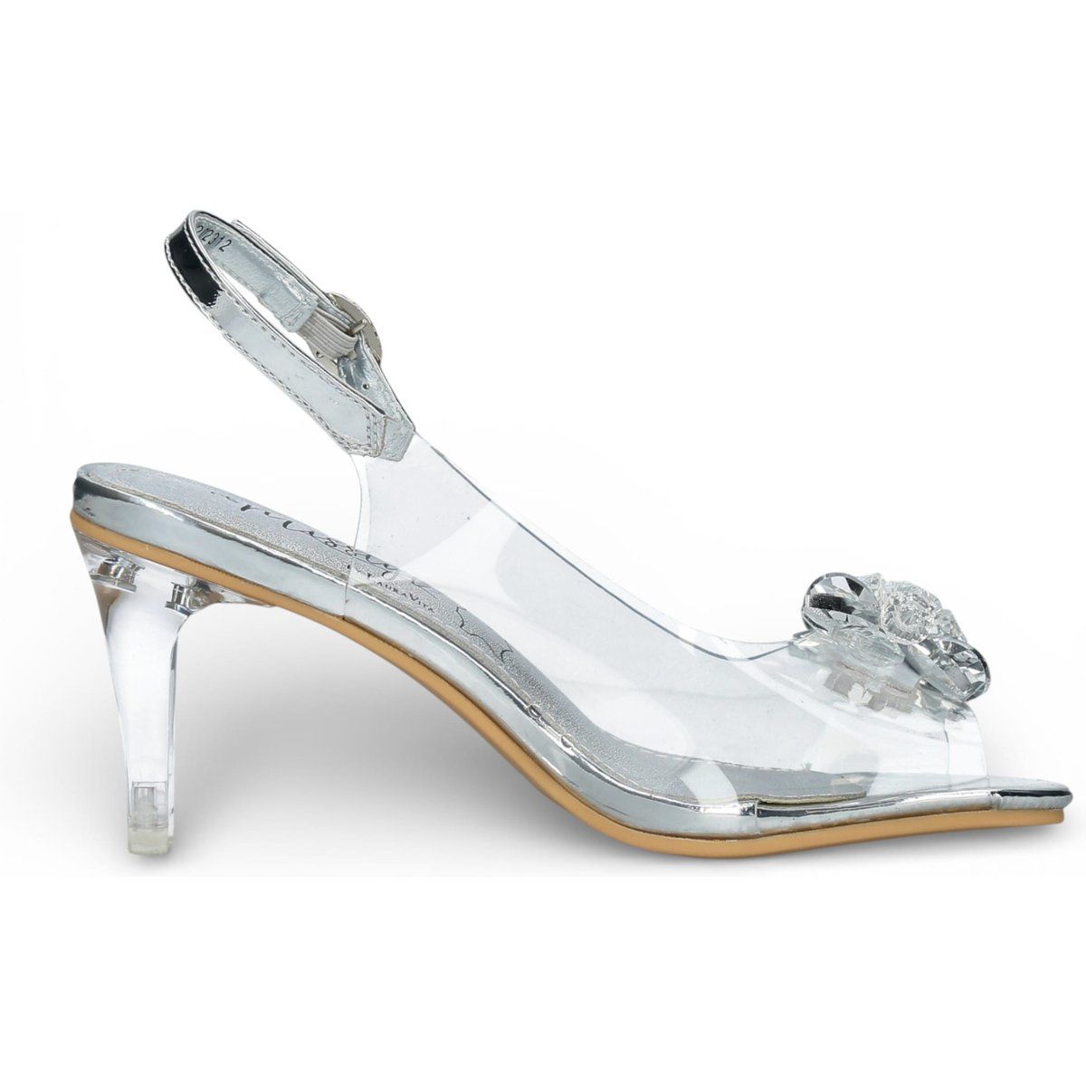 Durchsichtige Slingback-Sandaletten mit Absatz