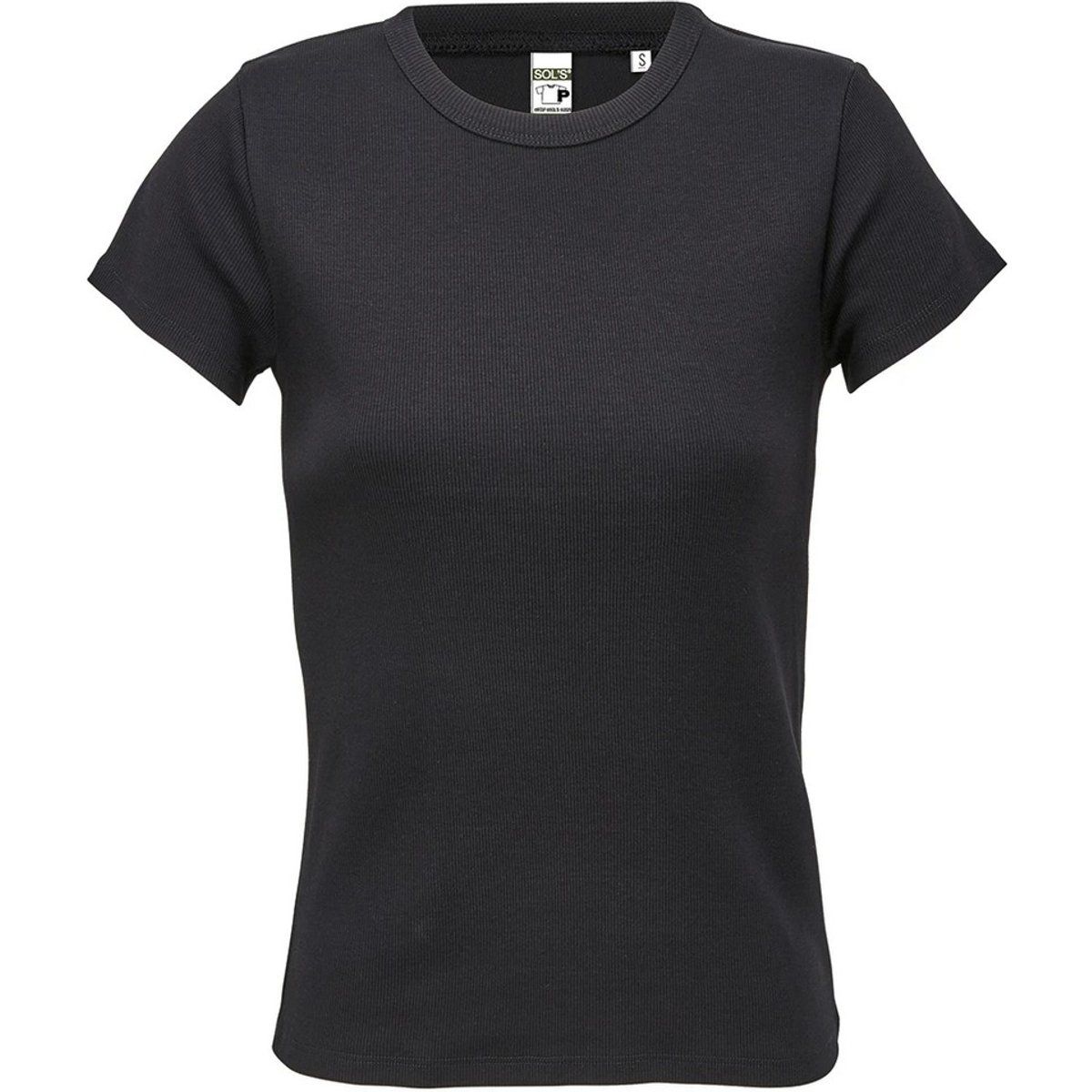 Geripptes Damen T-Shirt in Slim Fit