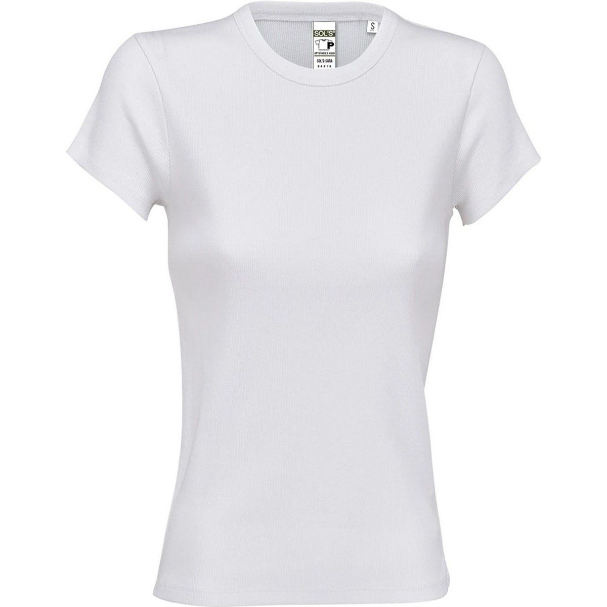 Figurbetontes geripptes Kurzarm-T-Shirt