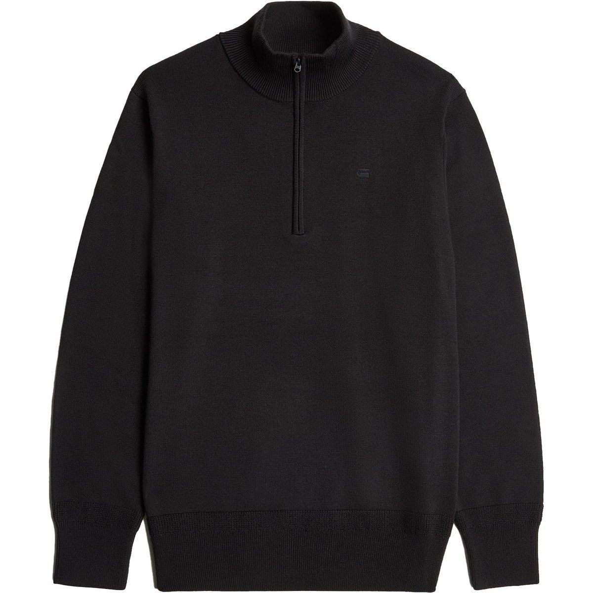 Schlichter Strickpullover mit Halbreißverschluss