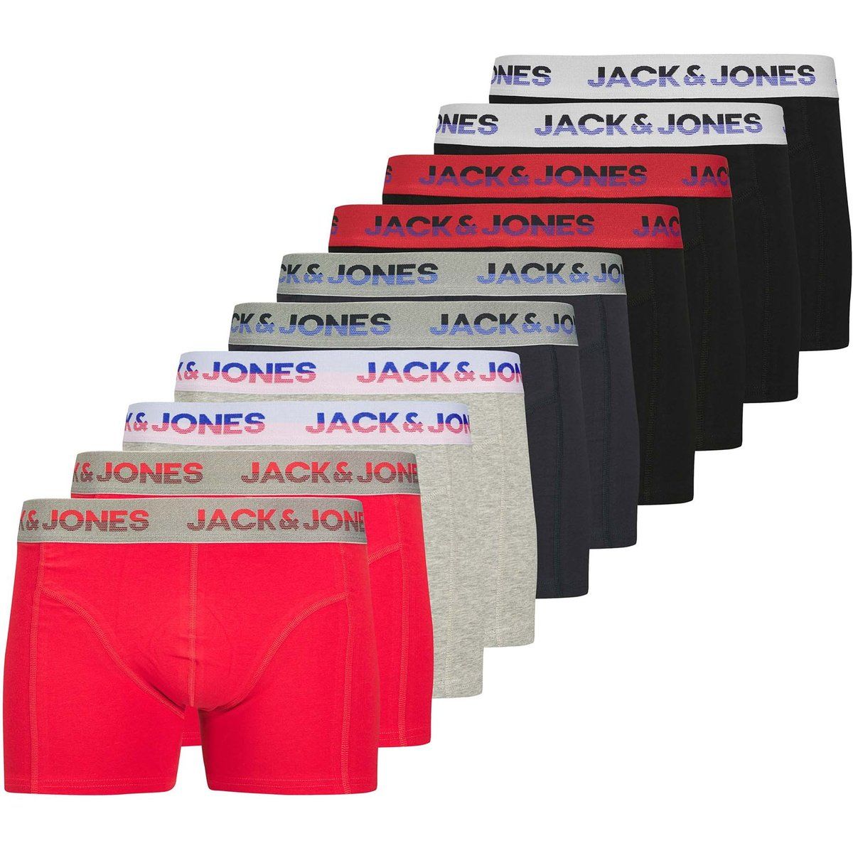 Einfarbige Baumwoll-Stretch-Boxershorts 10er-Pack