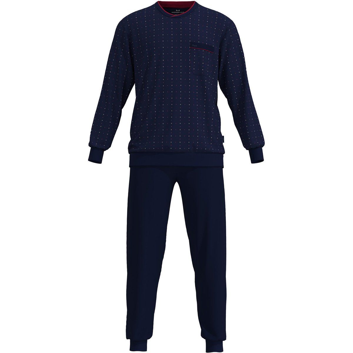 Herren Schlafanzug Set Langarm
