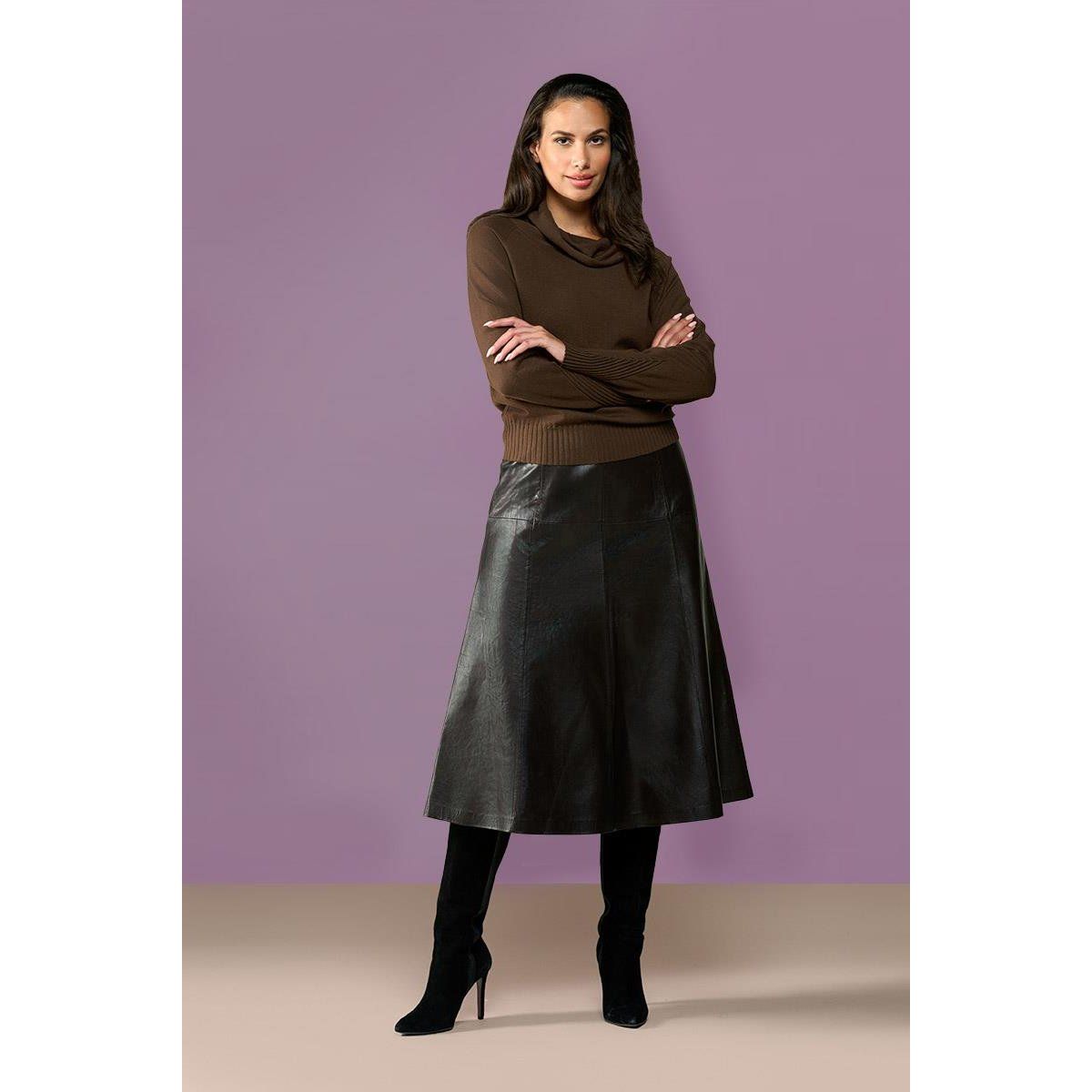 Eleganter A-Linien-Midi-Lederrock