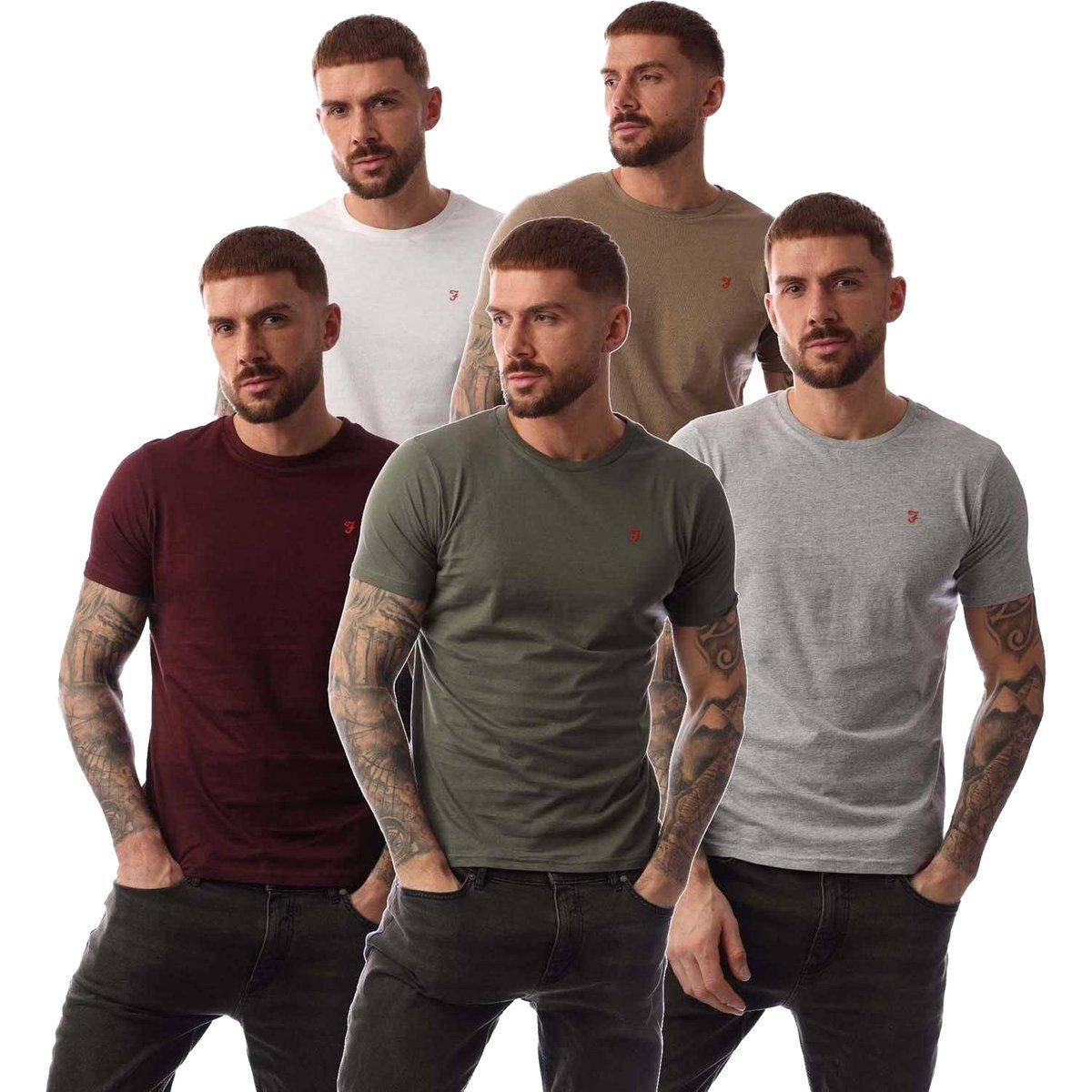 Herren T-Shirt Set aus Baumwolle mit klassischer Passform