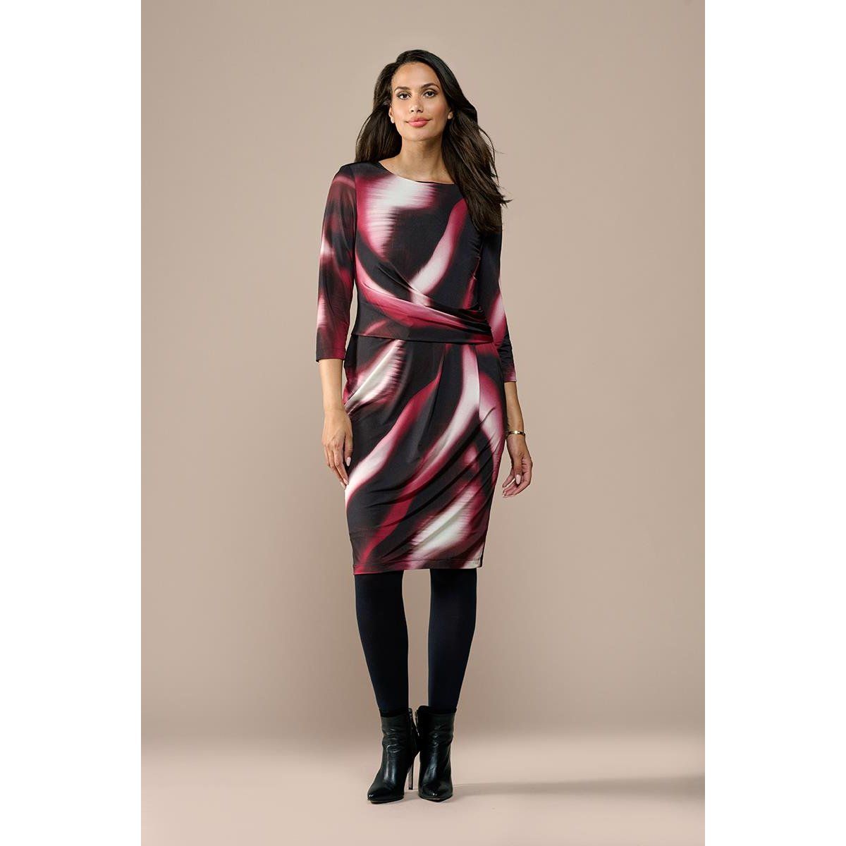 Jersey-Midikleid mit abstraktem Print
