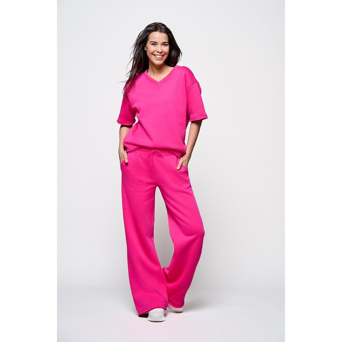 Bequemes Lounge-Hosen-Set in Fuchsia