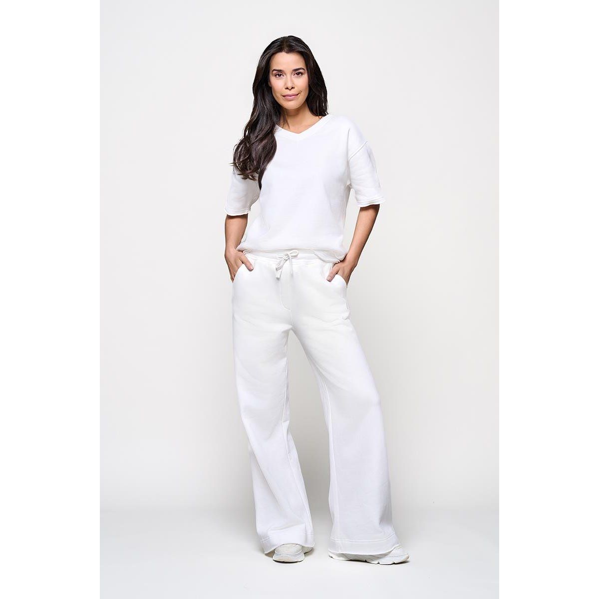 Offwhite, weite Loungewear-Hose