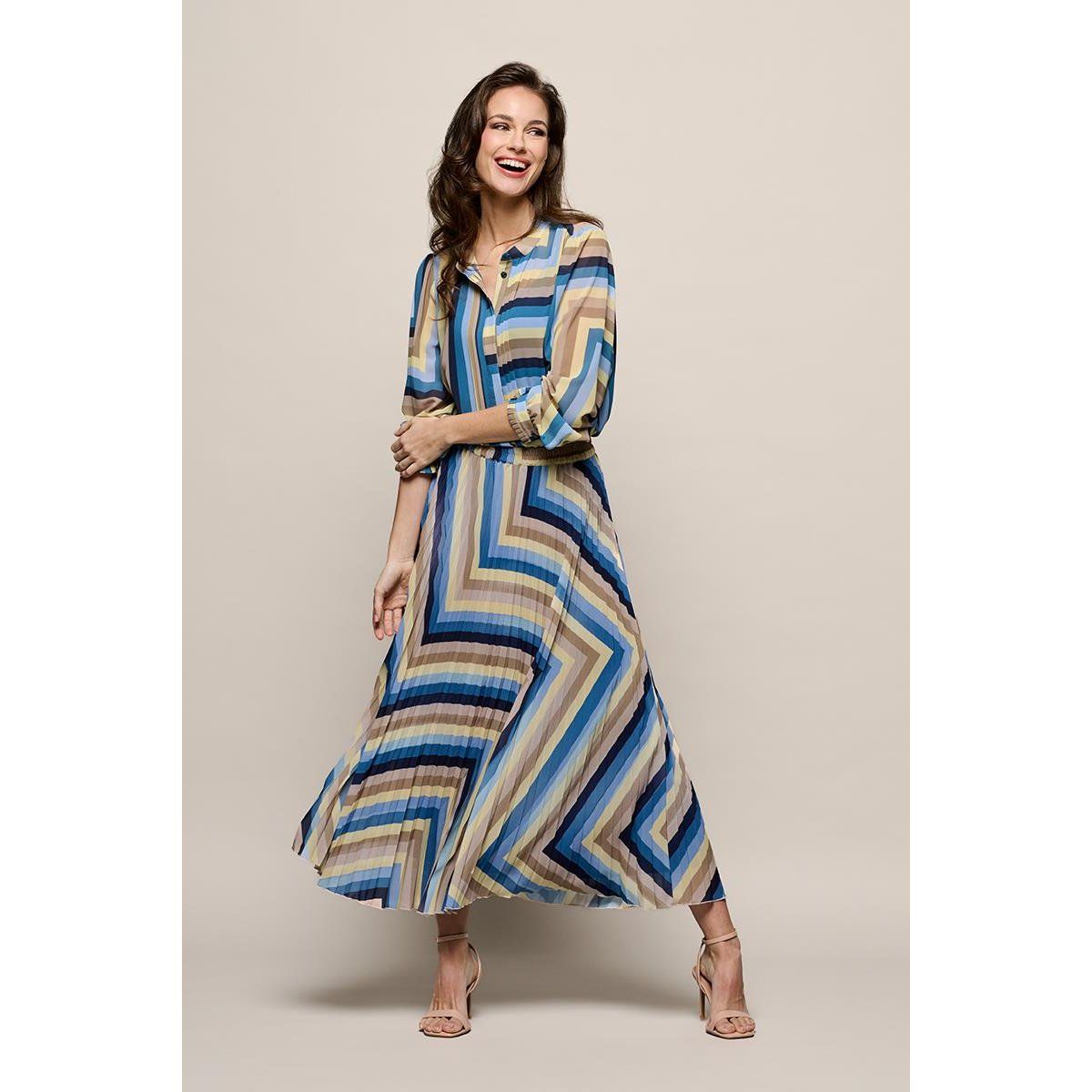 Eleganter Chevron Plissee-Maxirock
