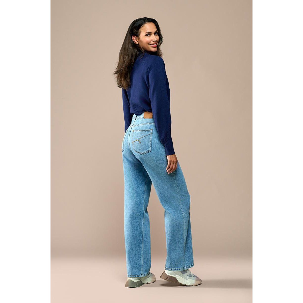 Hochtaillierte Jeans mit weitem Bein