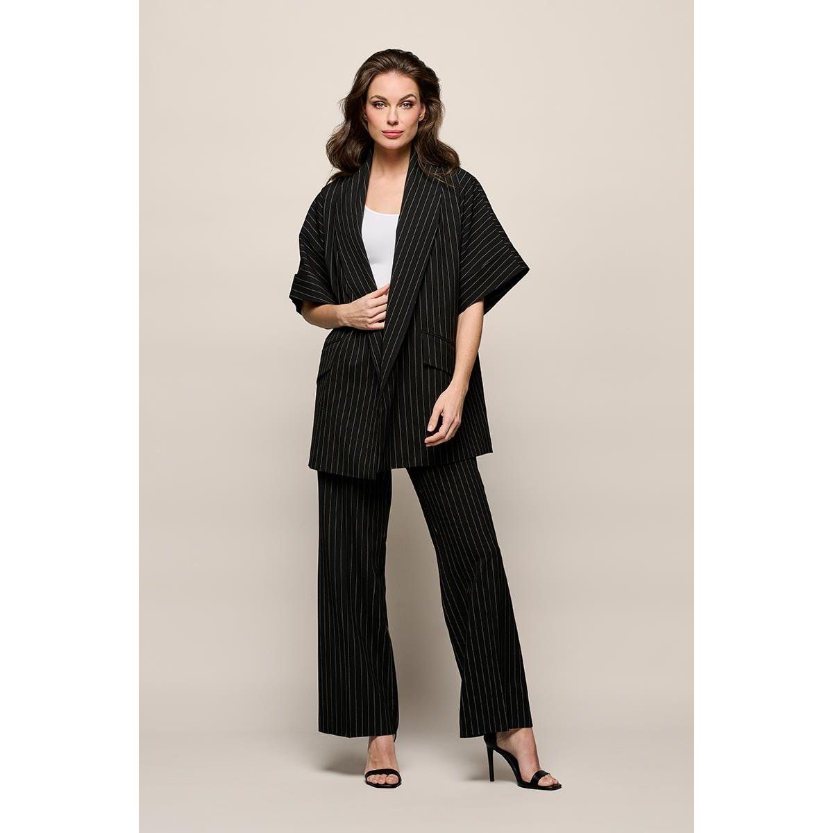 Nadelstreifen Kimono Blazer Jackenanzug