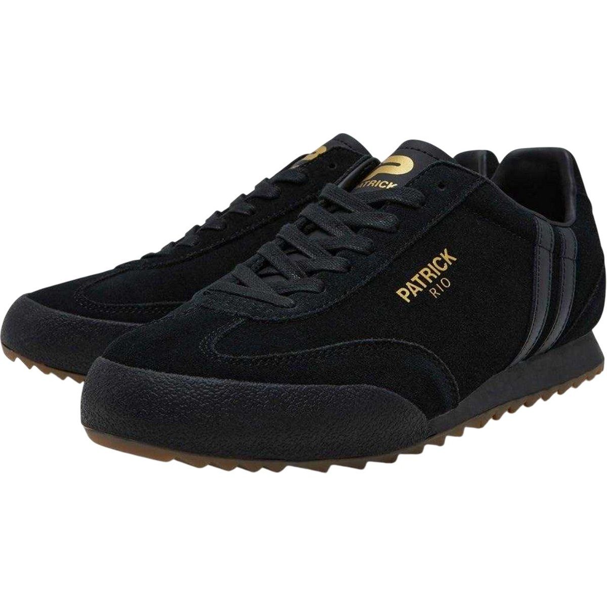 Patrick - "Rio" Sneaker für Herren, Wildleder (Schwarz/Schwarz/Weiß)
