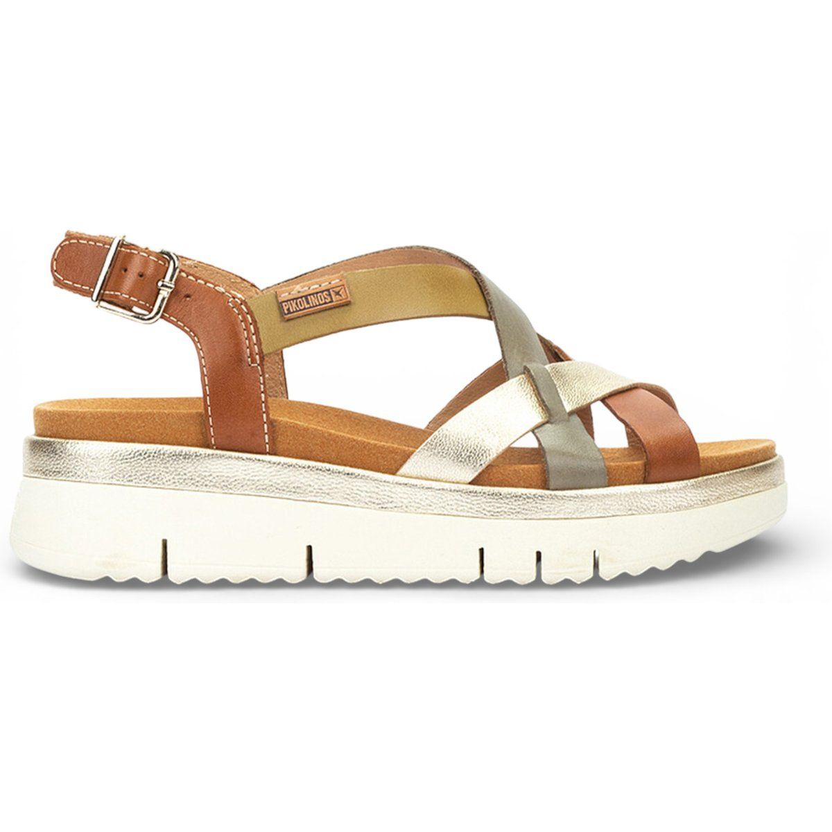 Keilsandalen aus Leder mit gekreuzten Riemen