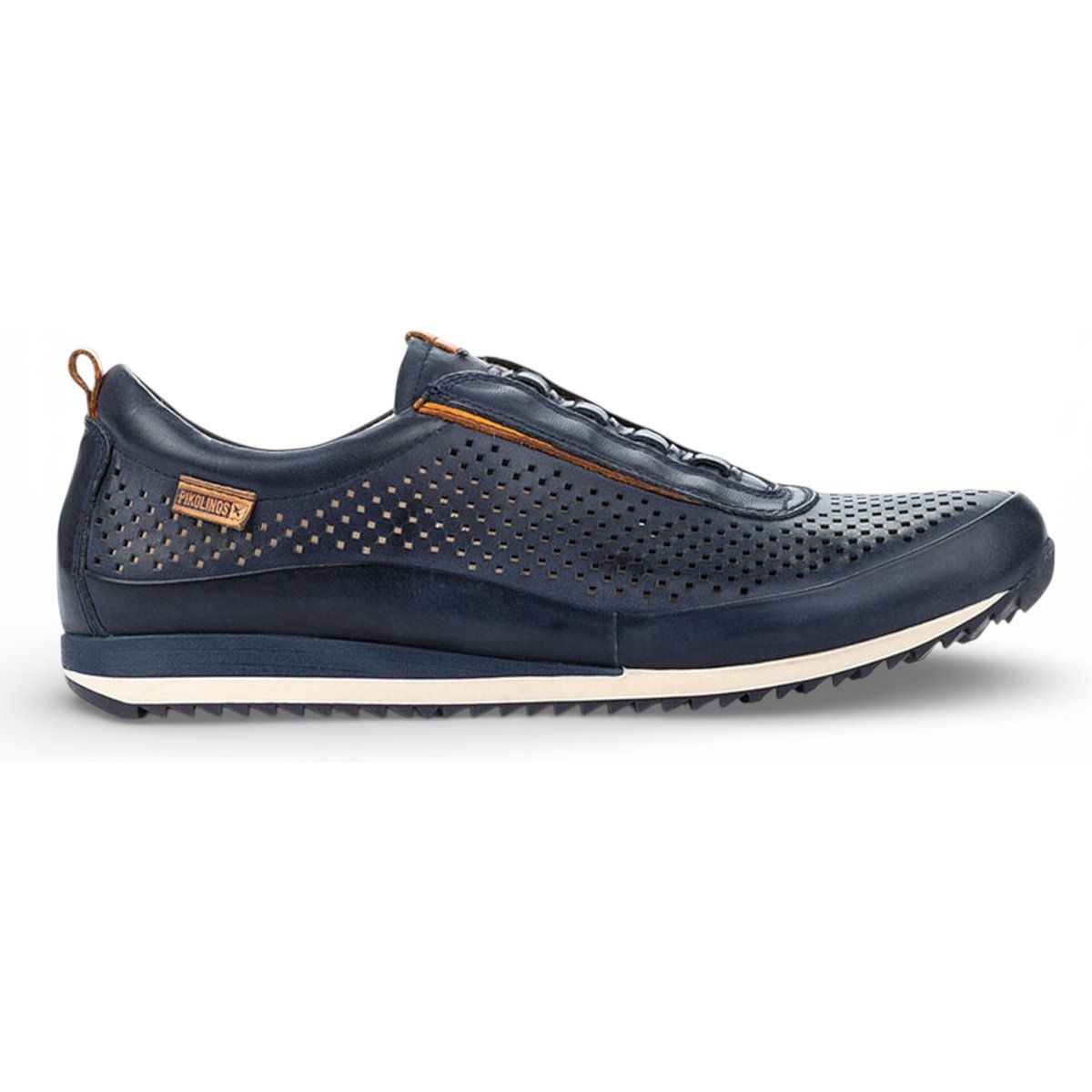 Herren-Leder-Slipper-Sneaker mit Perforation