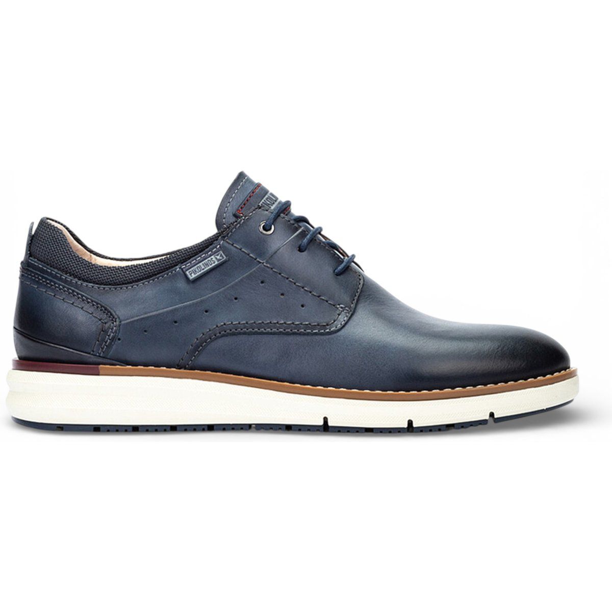 Herren-Sneaker aus blauem Leder mit Schnürung