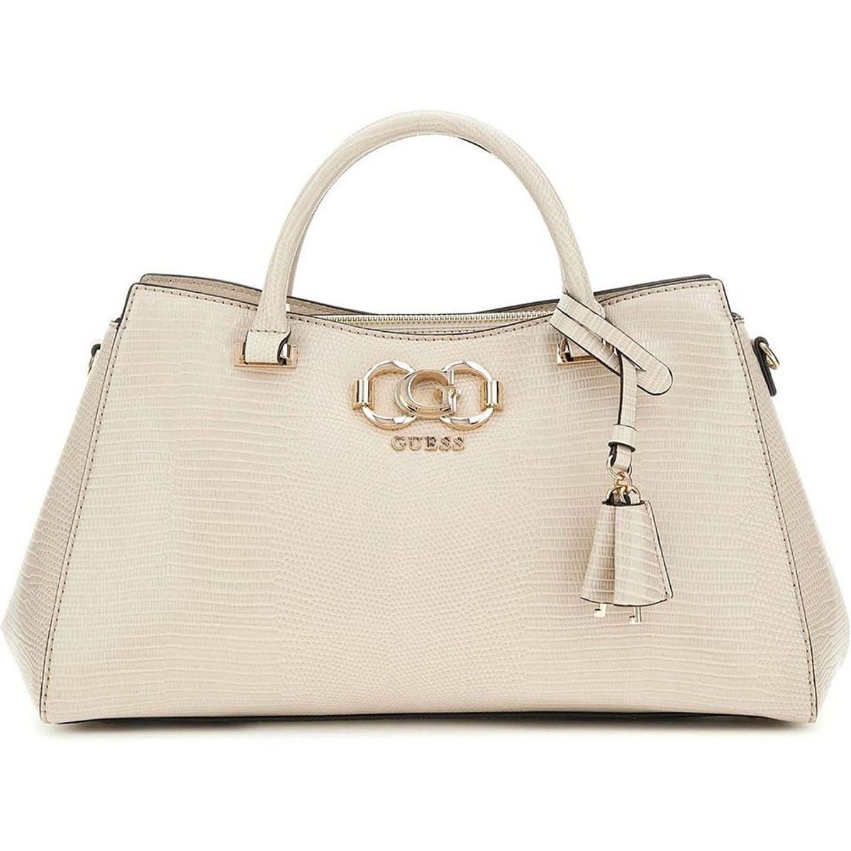 Elegante, strukturierte Henkeltasche mit Charm-Detail