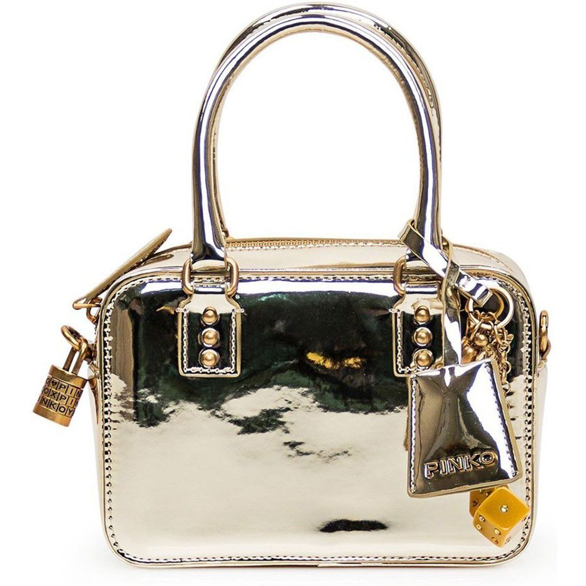 Metallic silberne Henkeltasche