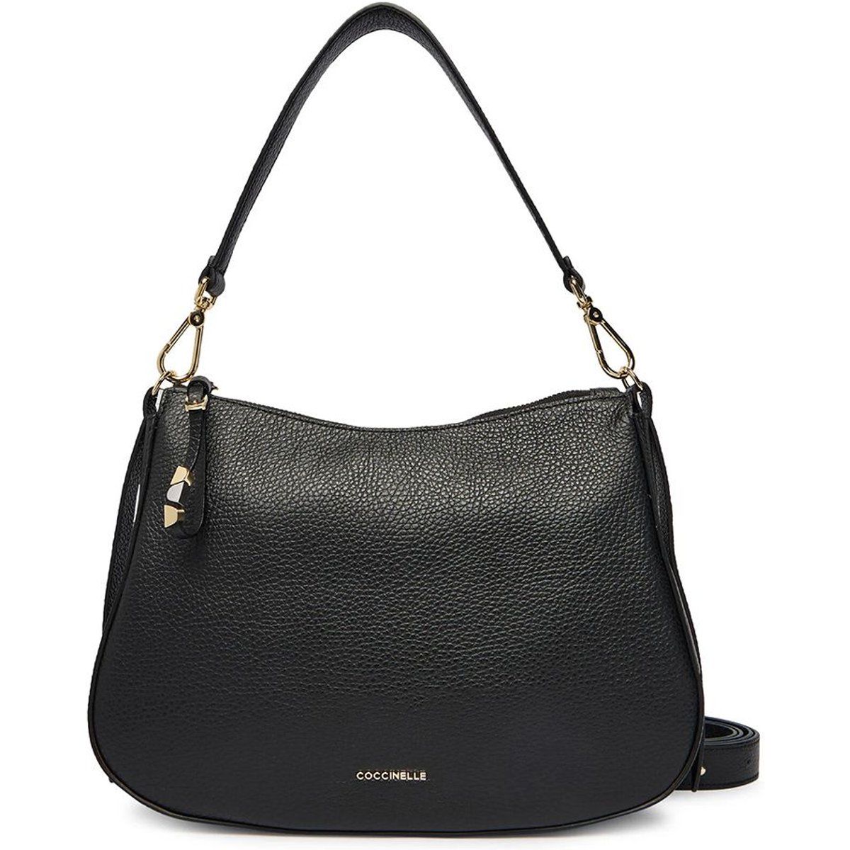 Schultertasche aus genarbtem Leder im Hobo-Stil
