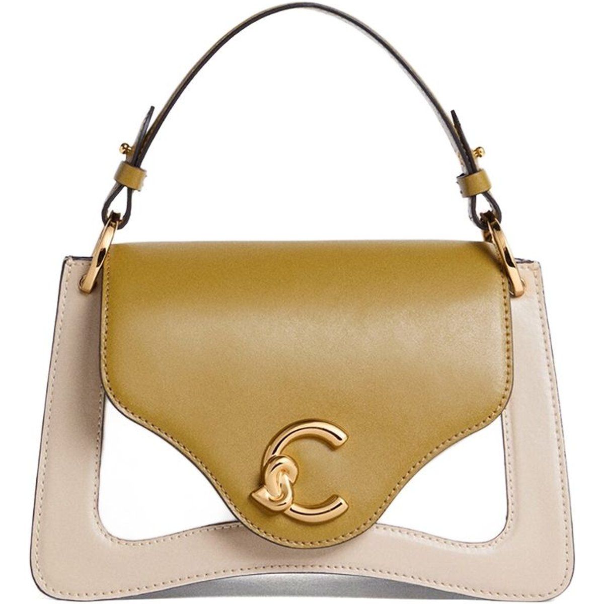 Strukturierte Handtasche mit kurzem Griff
