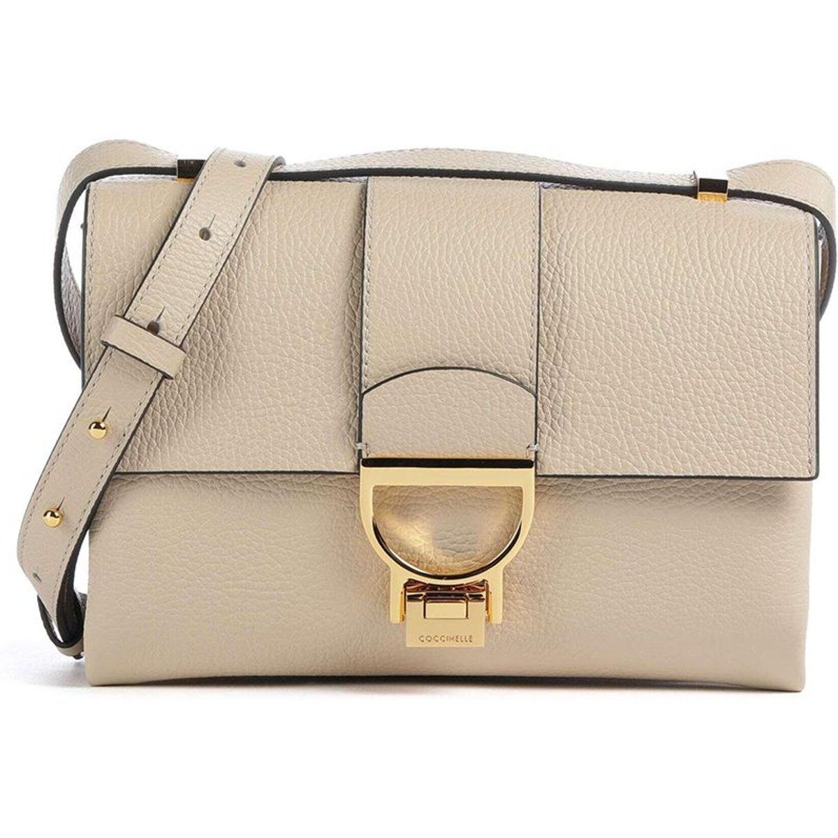 Strukturierte Ledertasche mit Verschluss