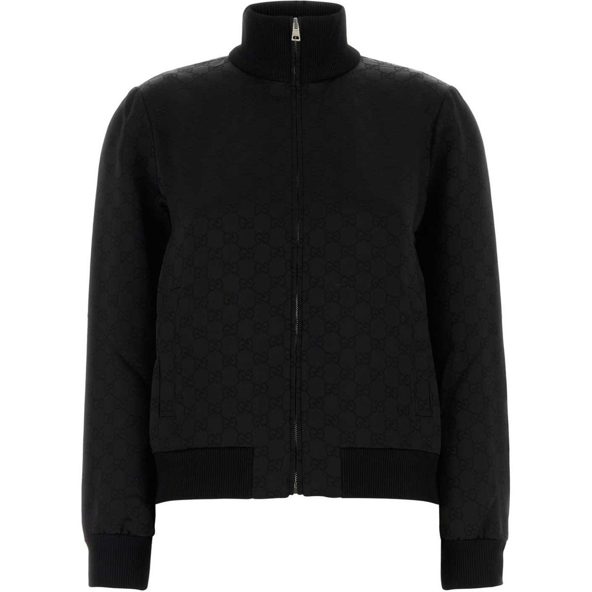 Schwarze GG Jacquard Bomberjacke
