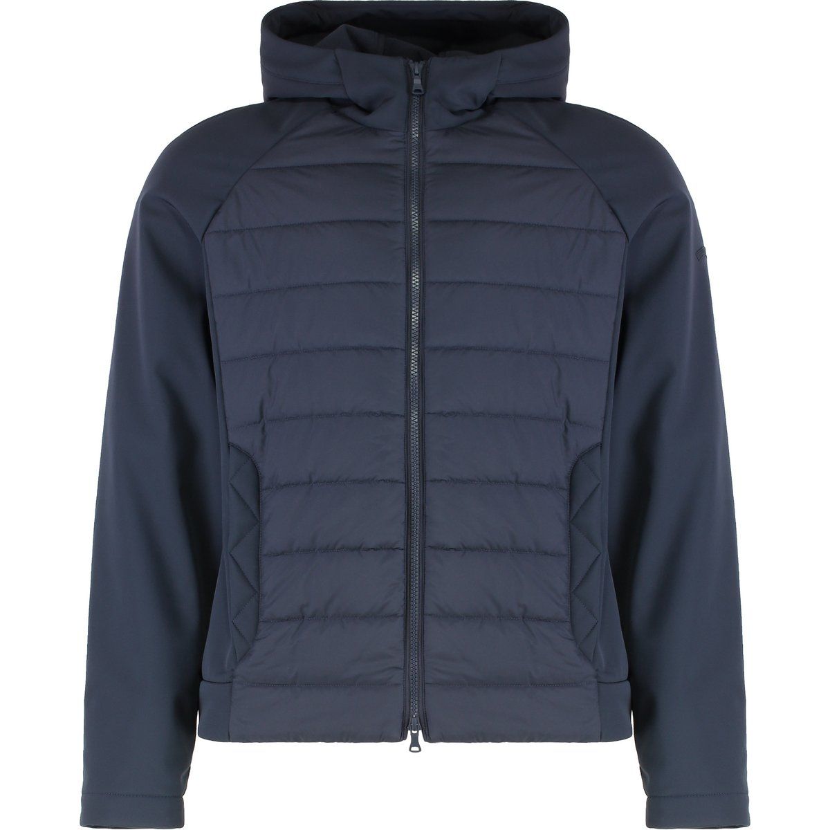 Hybrid Jacke mit Kapuze und Steppfront