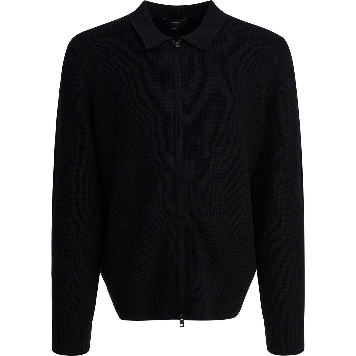 Gerippte Strickjacke aus Wollmischung mit Reißverschluss