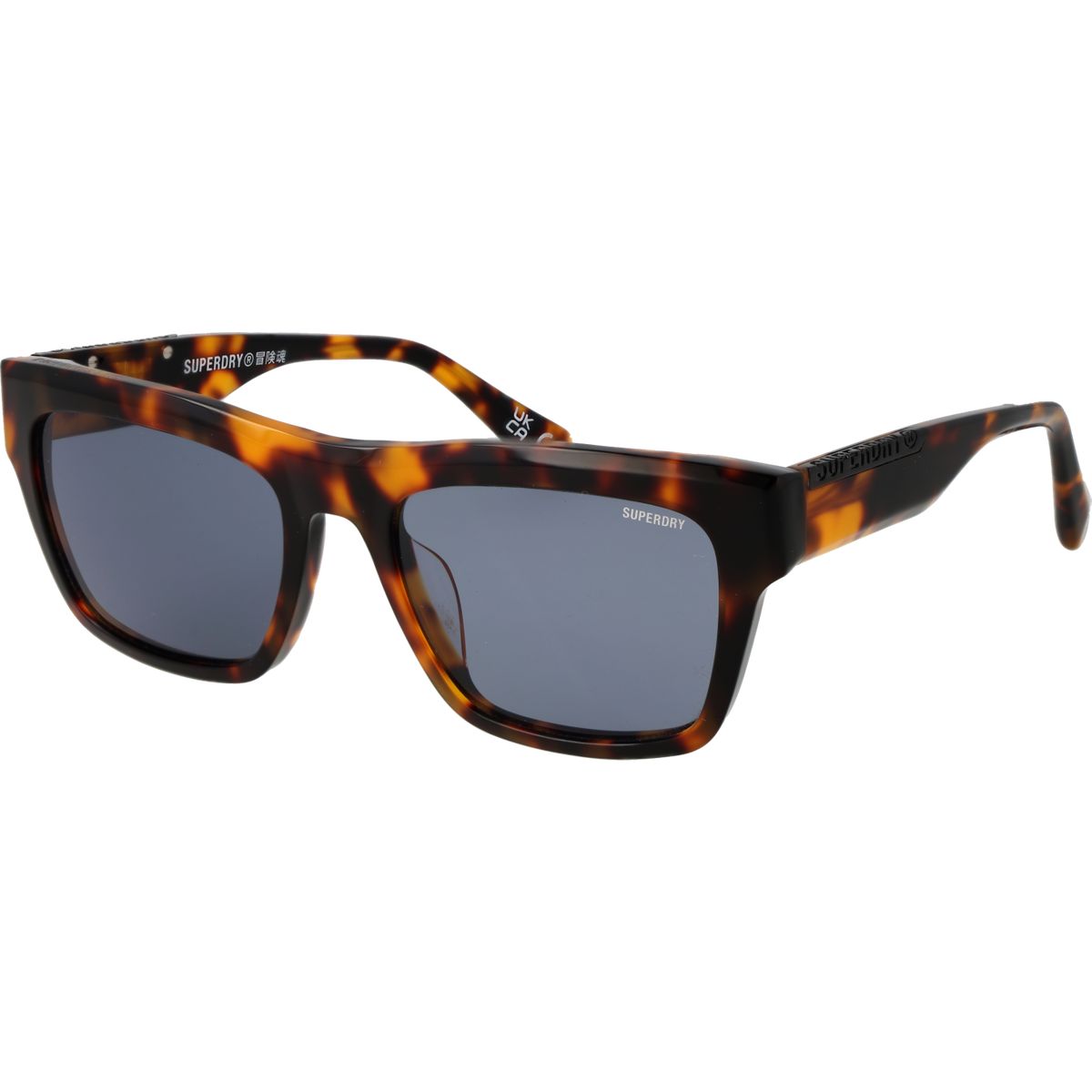 Rechteckige Sonnenbrille in Schildpatt-Optik