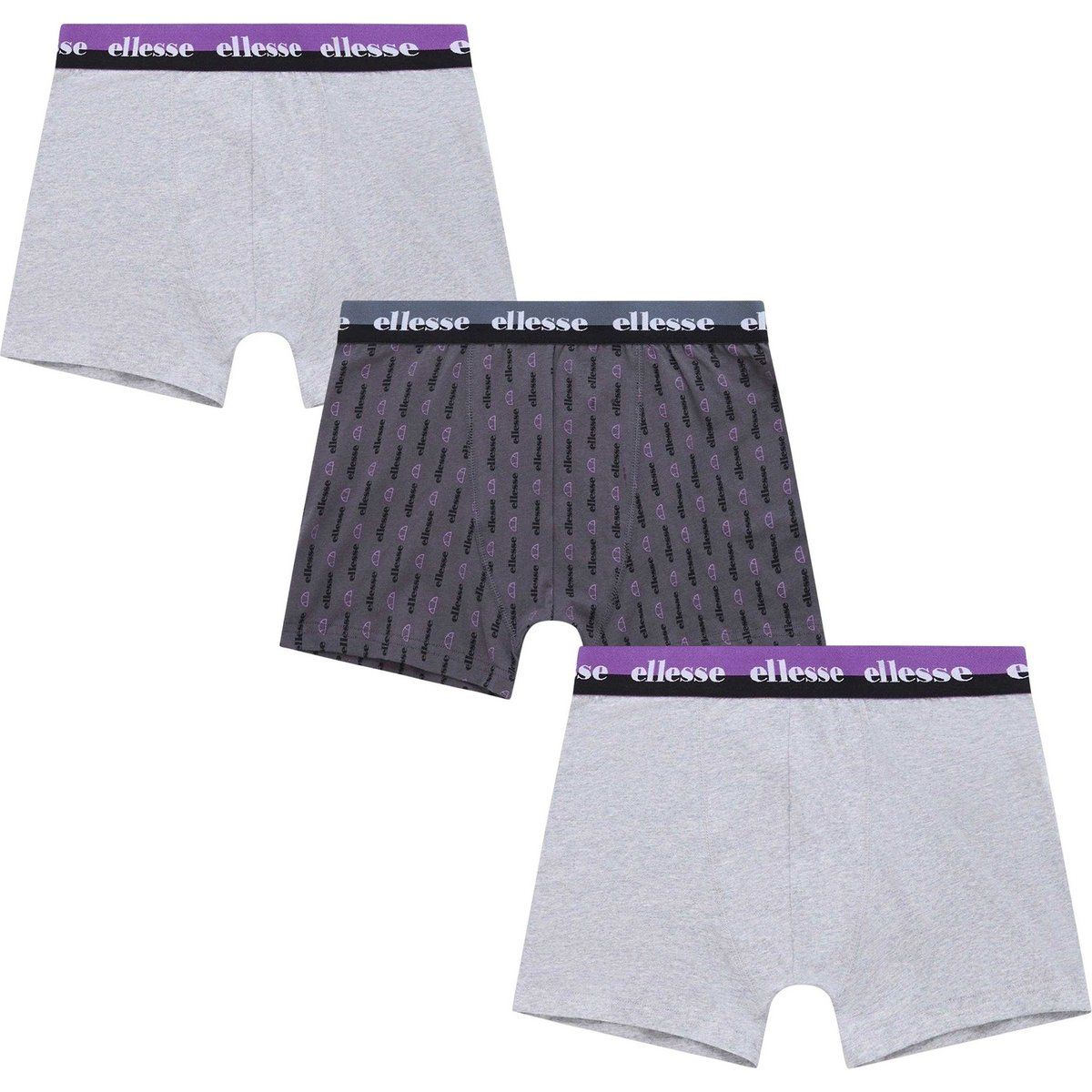 Ellesse - "Muxel788" Boxershorts für Herren (3er-Pack) (Grau/Schwarz/Violett)