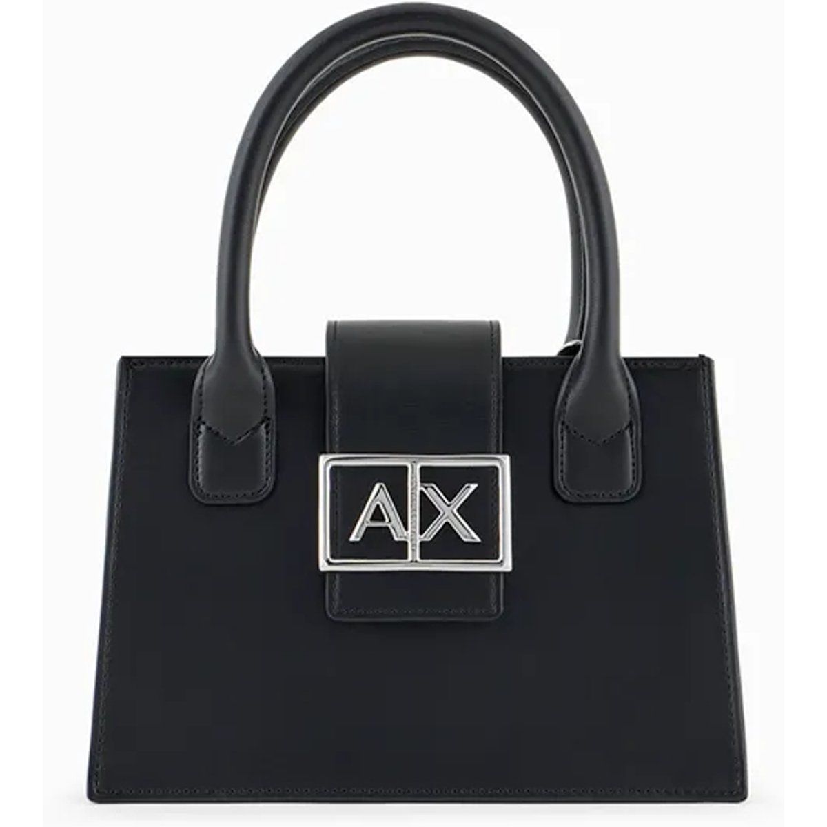 Strukturierte Trapezhandtasche mit Griff