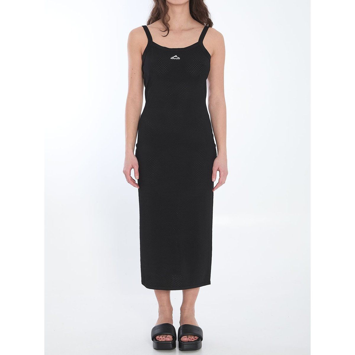 Figurbetontes Mesh-Midi-Slipkleid