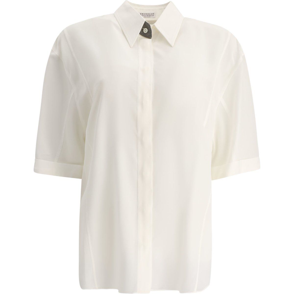 Elegante kurzärmlige Bluse mit Knopfdetail