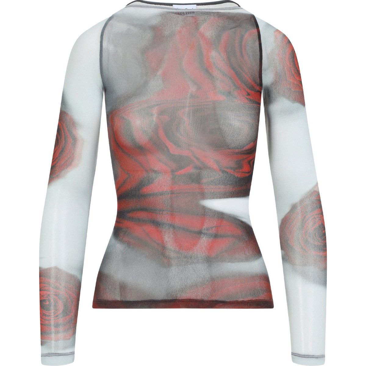 Durchscheinendes Langarmshirt mit Blumenmuster