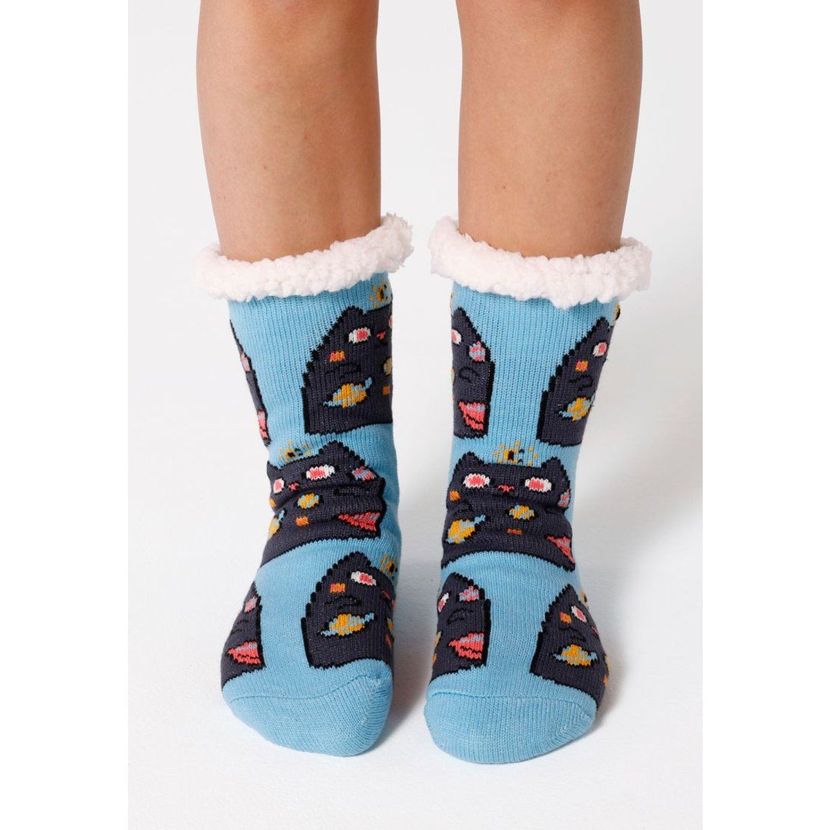 "Space Cat" Sherpa-Socken