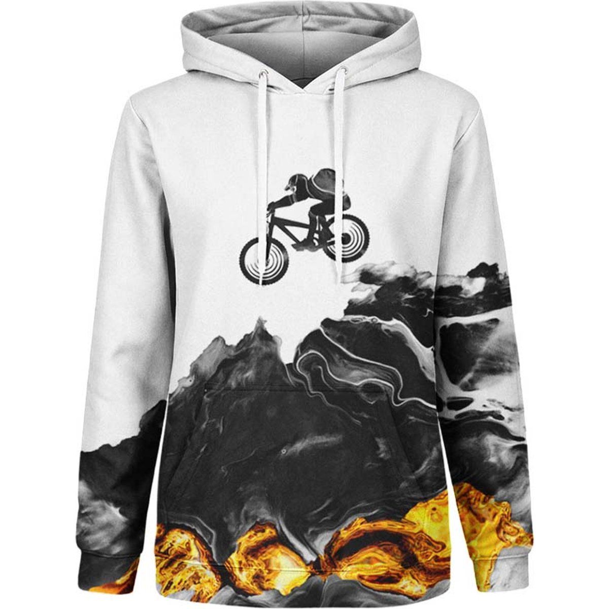Hoodie mit Biker-Grafik und Paint-Pour-Print