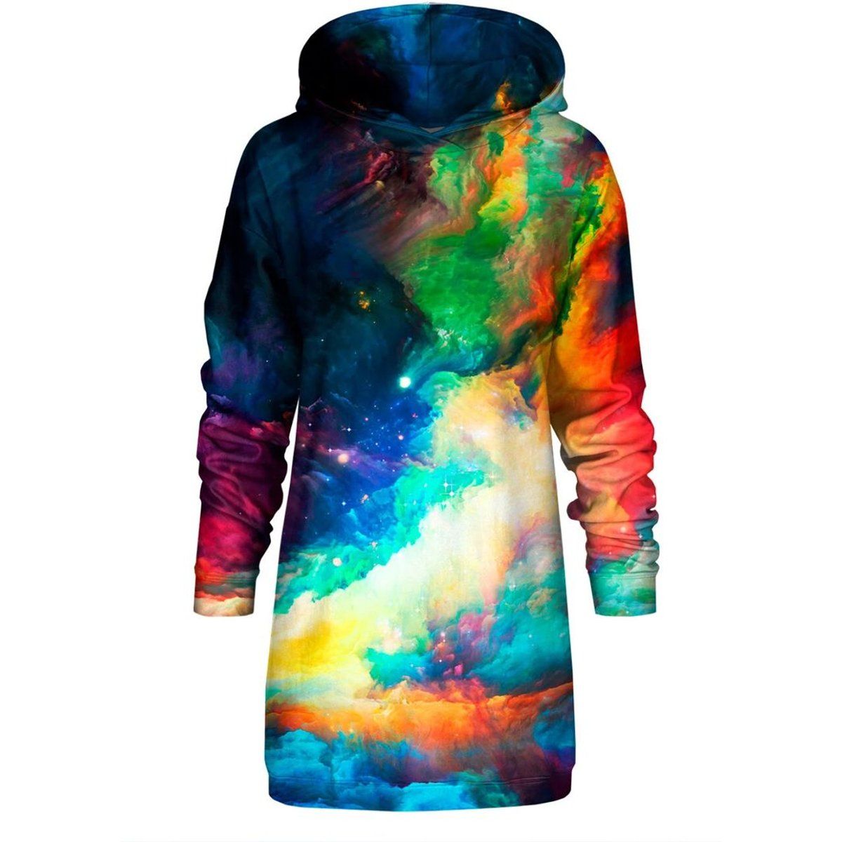 "Colorful Space" Oversize Hoodie-Kleid