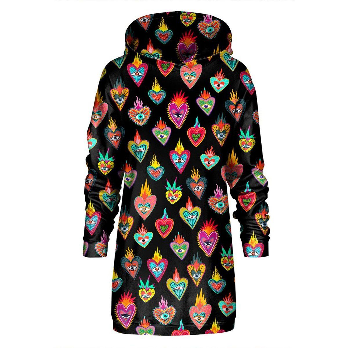 "Mexican Hearts" Oversize Hoodie-Kleid