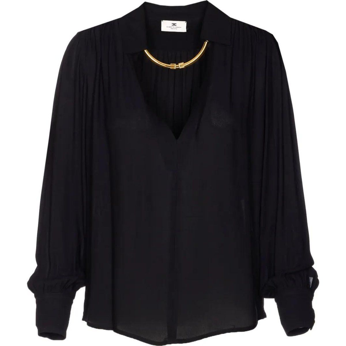Elegante Georgette-Bluse mit Choker-Detail