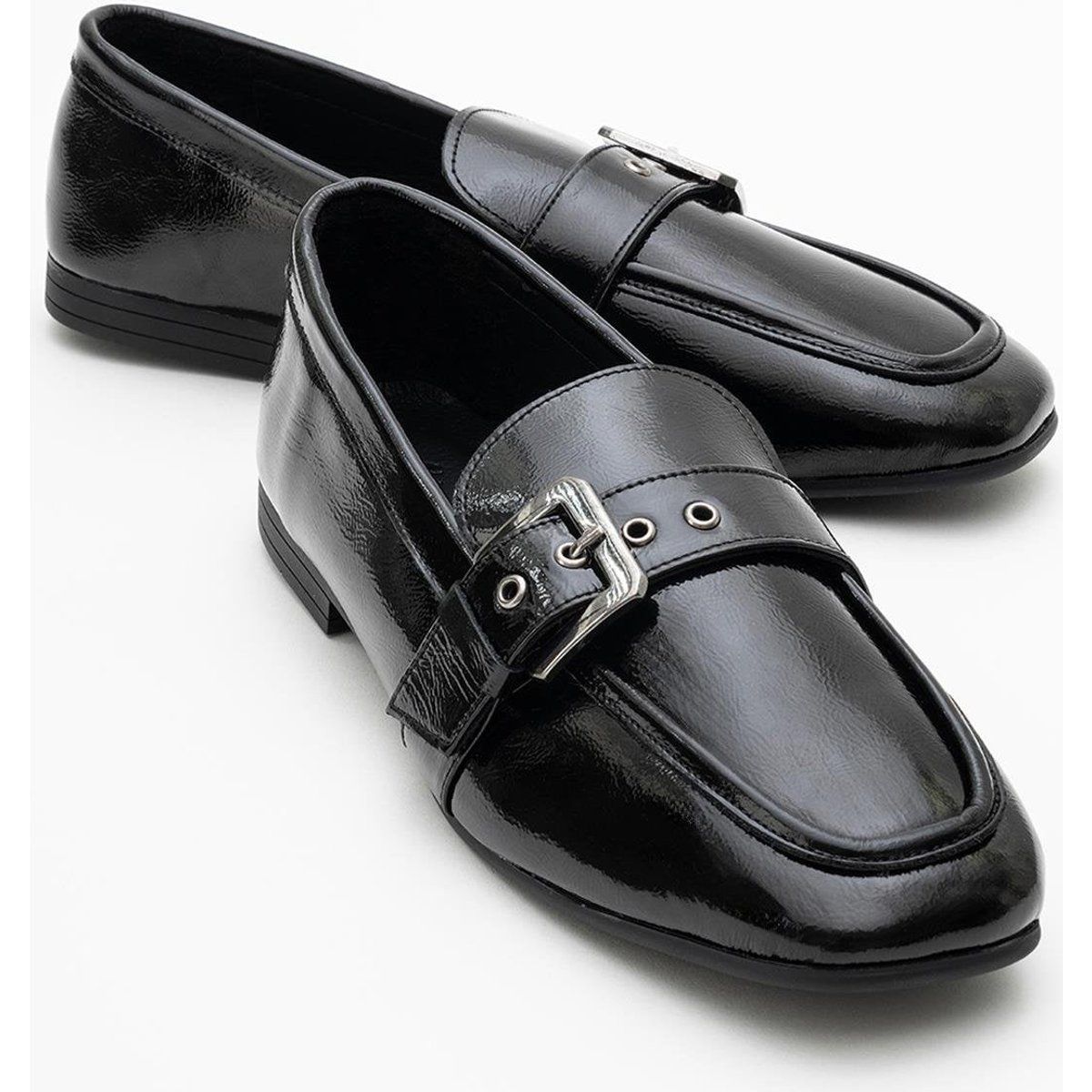 Jade Leder Flach Loafer Damen