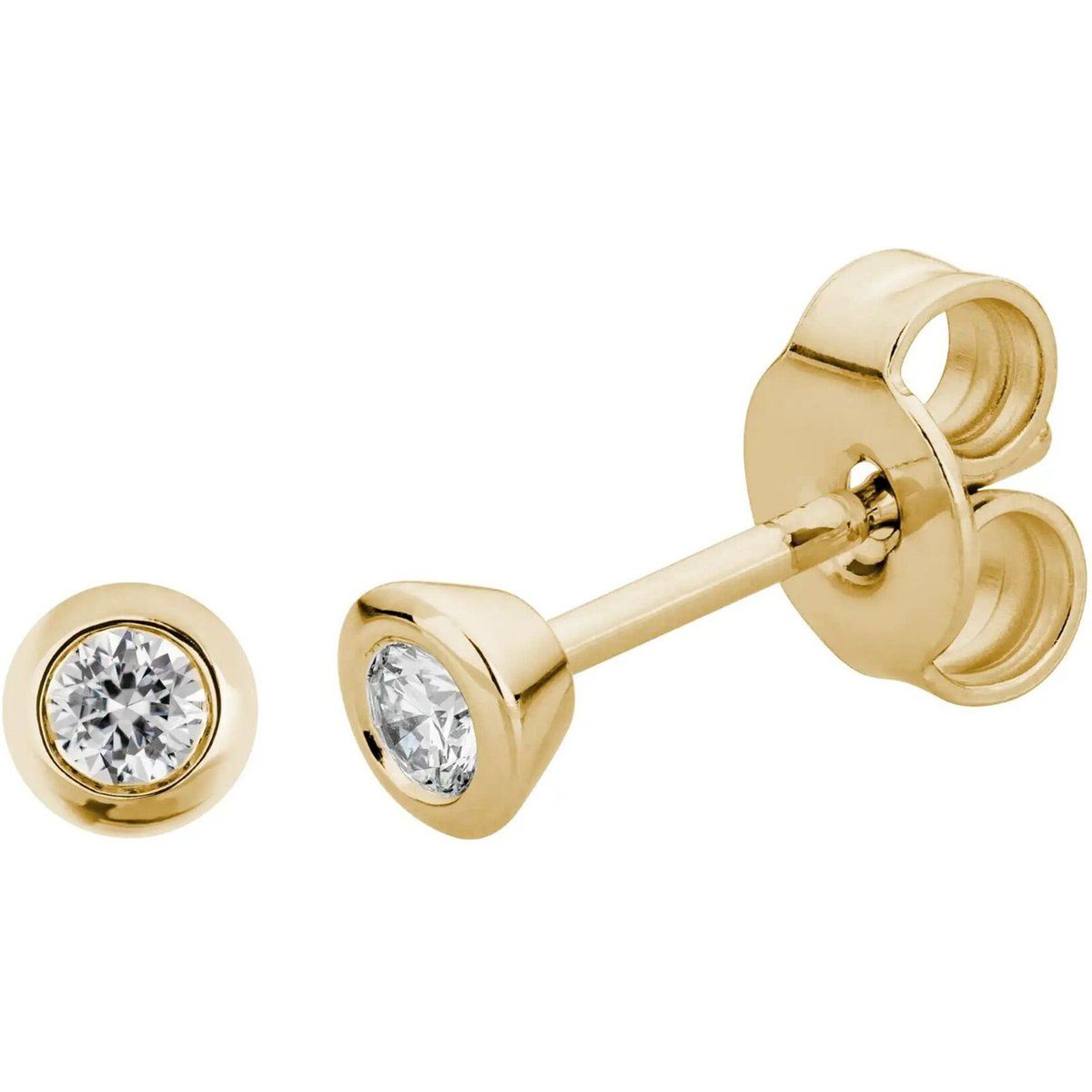 Goldohrstecker mit Diamanten