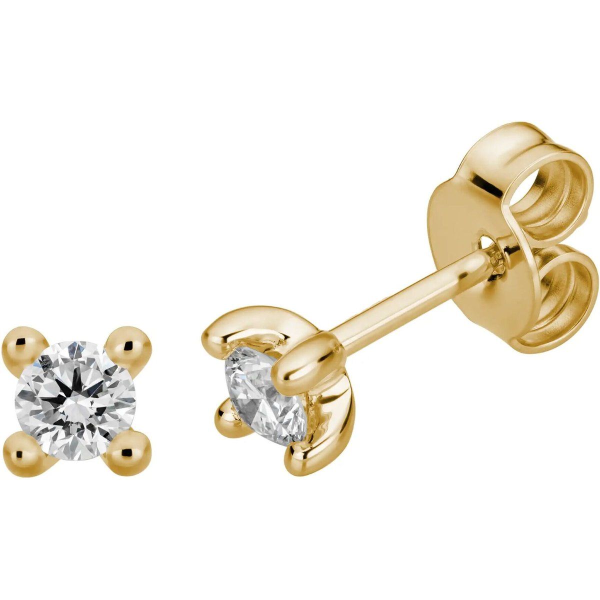 Klassische Diamant-Ohrstecker aus Gelbgold
