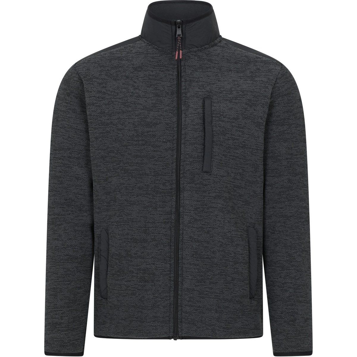 Mountain Warehouse - "Hayfield" Fleece-Oberteil für Herren, Durchgehender Reißverschluss, Kunstfell gefüttert (Holzkohle)