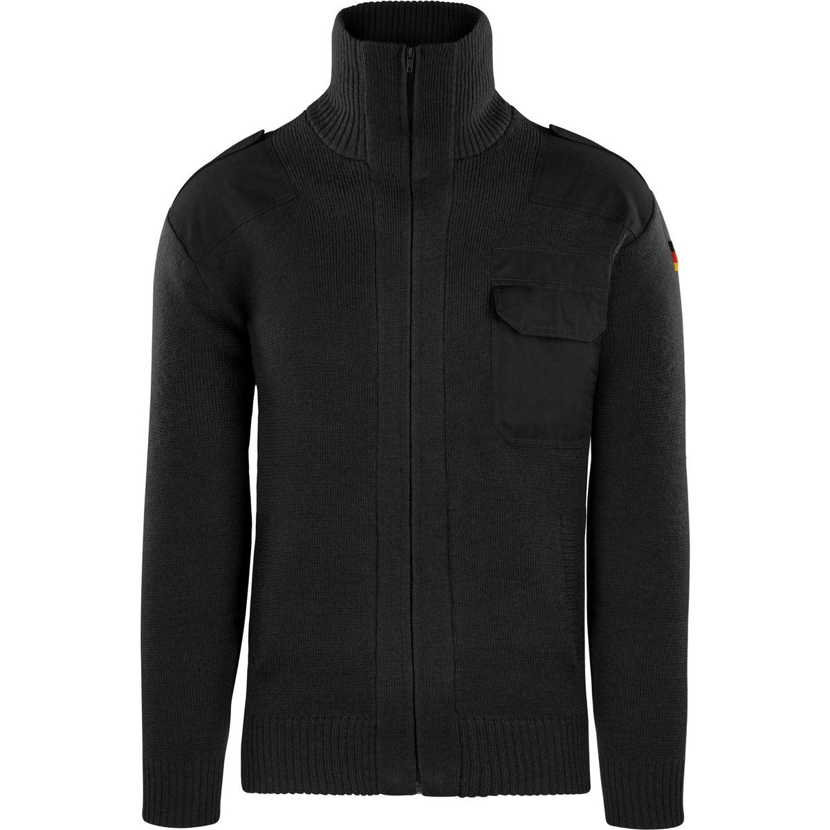 Herren-Strickjacke mit Reißverschluss im Militärstil