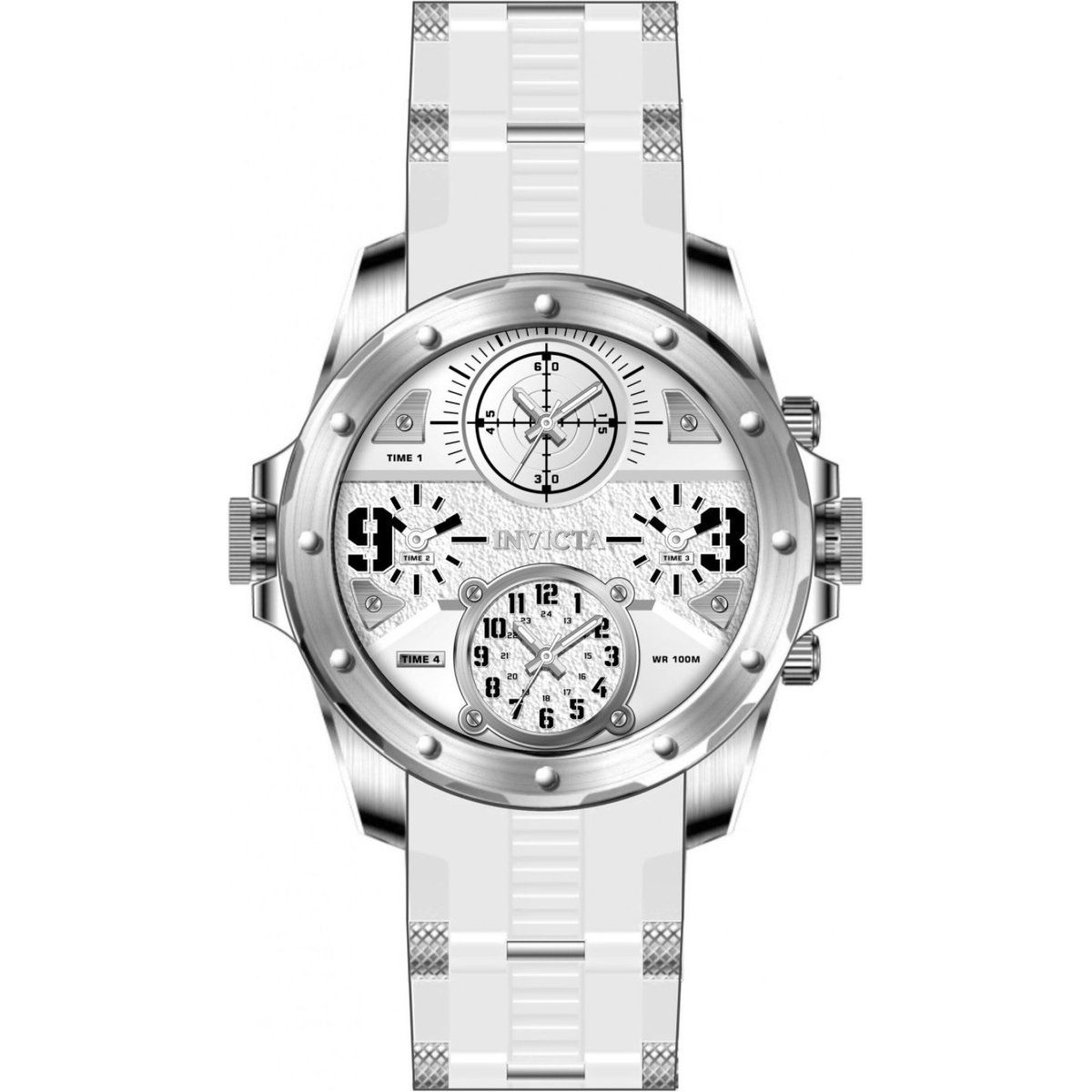 Silberne Chronograph Multifunktions-Zifferblatt-Uhr