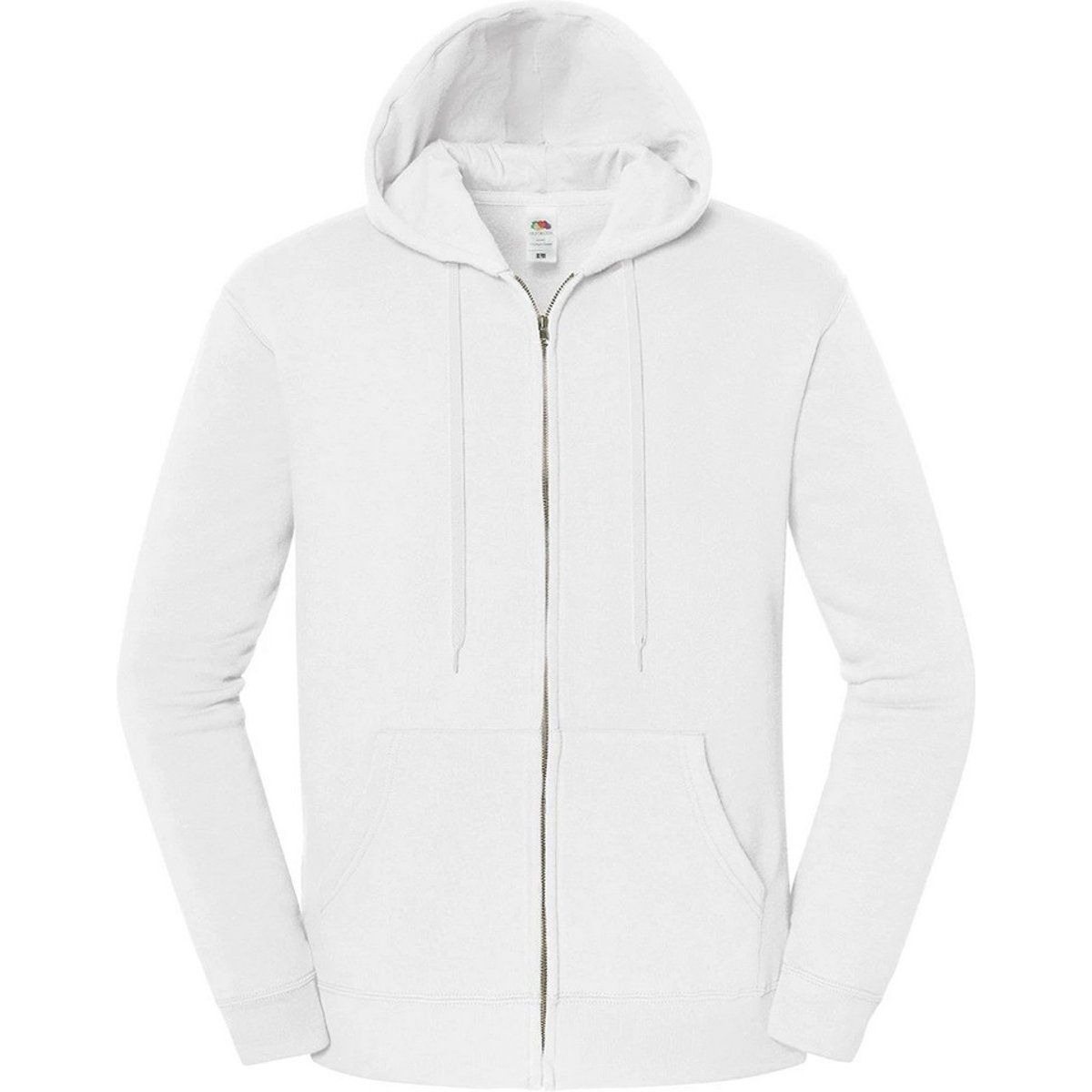 Unisex Weiße Kapuzenjacke mit Reißverschluss