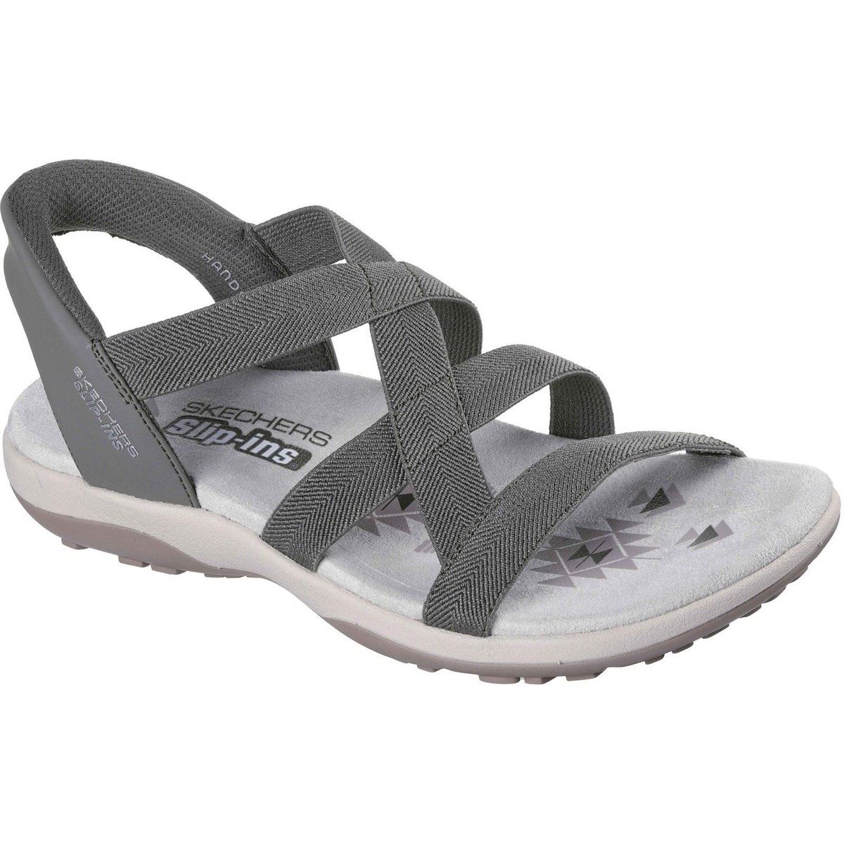 Skechers Reggae Slim Stretch Flex Textil Damen Sandalen Olive