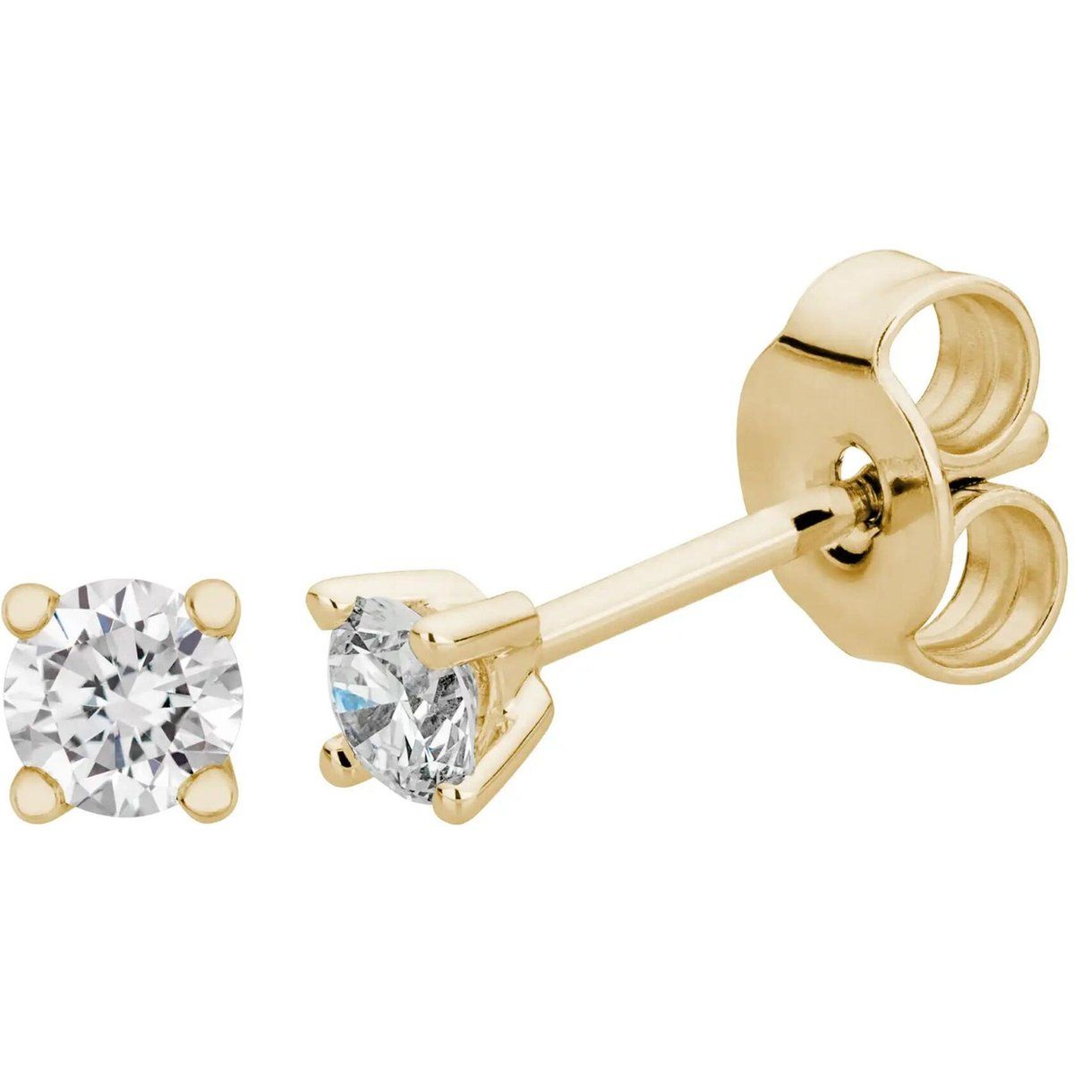 Klassische Diamant-Ohrstecker mit Viererkrappe