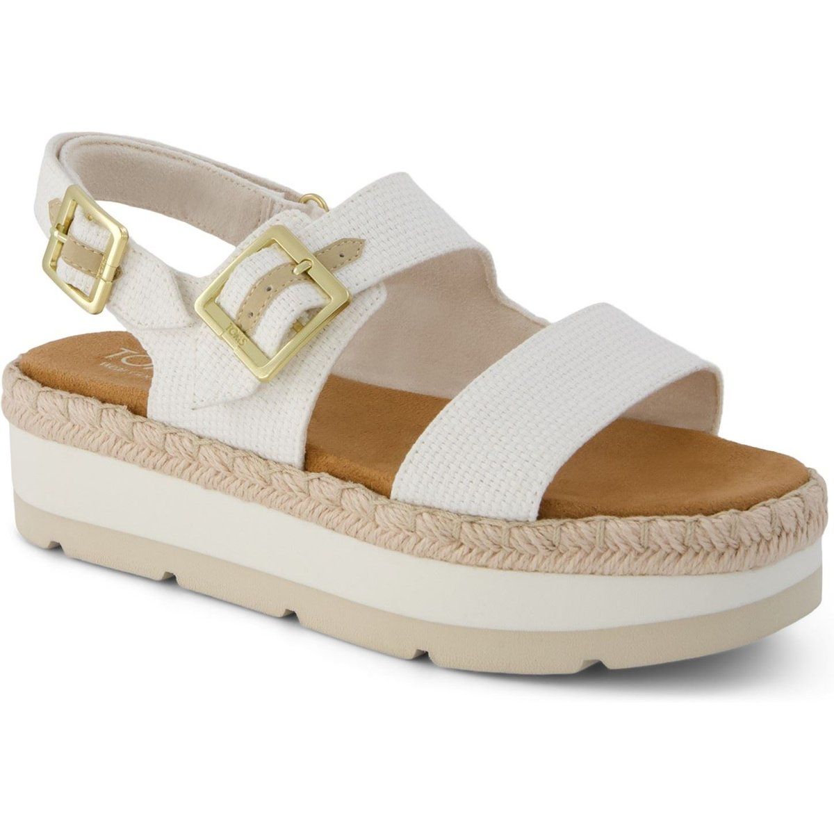 TOMS Giana Textile Damen Weiße Sandalen für den Strand