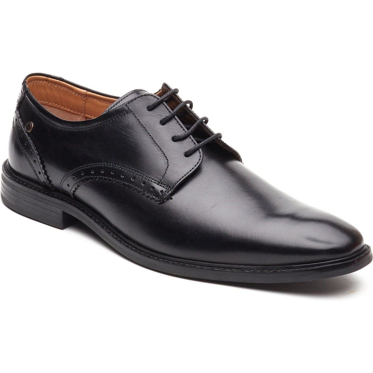 Base London Eton Schnürschuhe aus Leder für Herren in Schwarz