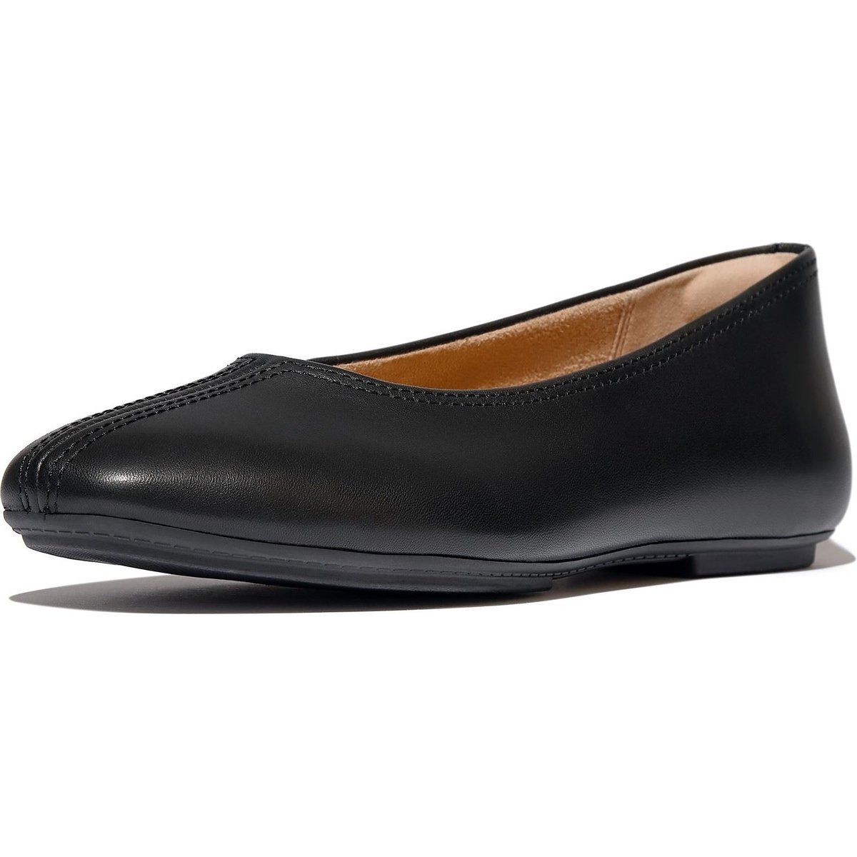 Fitflop Delicato Hochge schneiden Leder Damen Schwarz Ballerinas